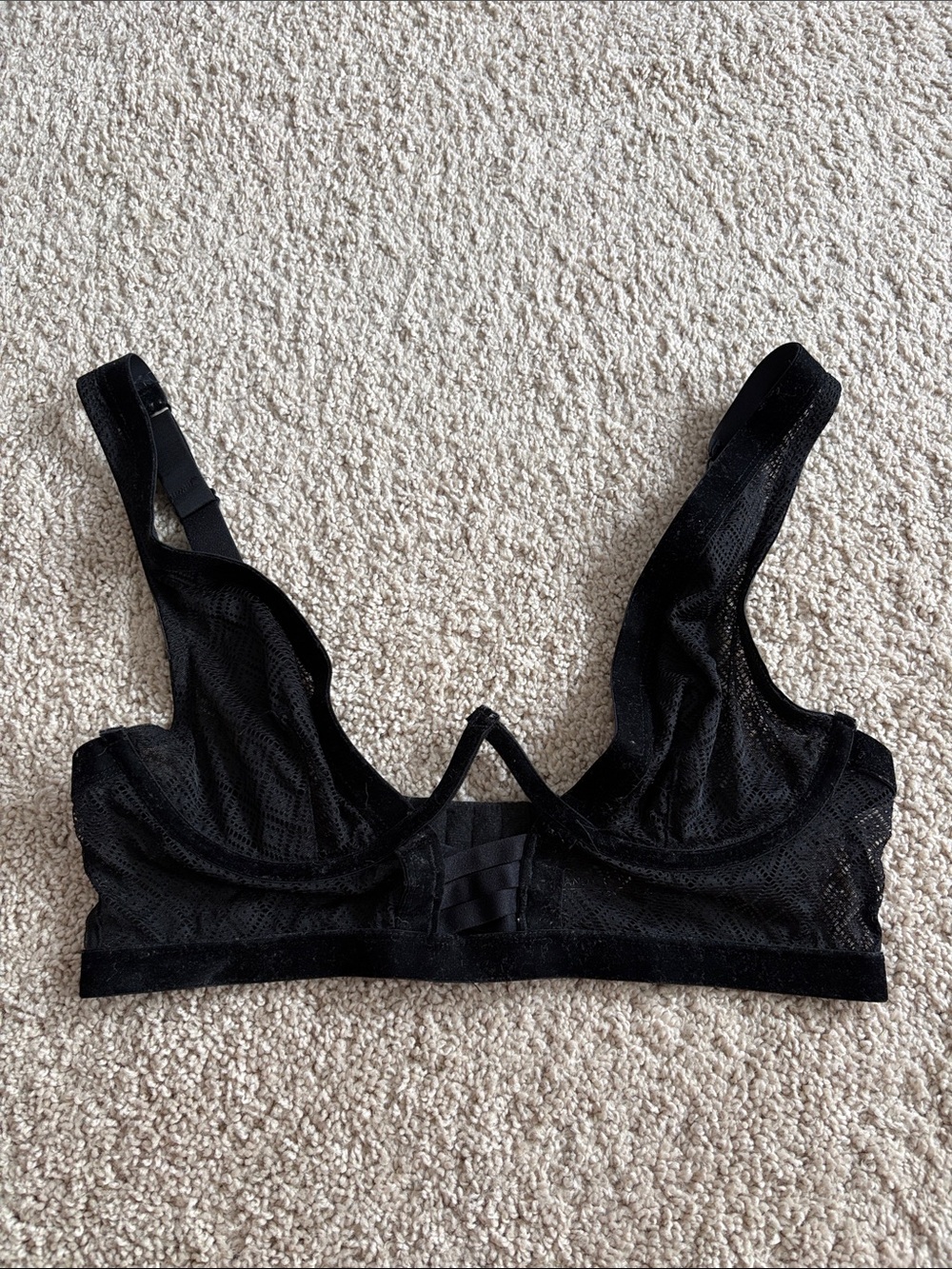 Yandy Black Sheer Unlined Mesh Bra